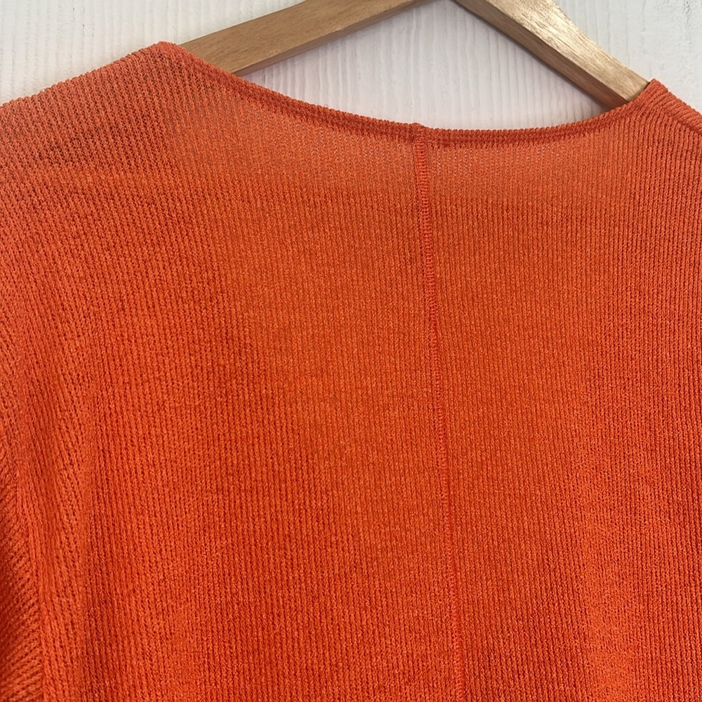 Free People - Hello Hacci Bright Orange Knit Oversized Cardigan Size Medium - Picture 13 of 13